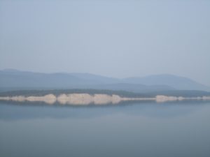 smoke in lake Koocanusa