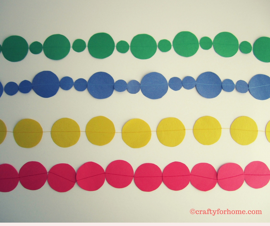 Sew an Easy Polka Dot Paper Garland Mad in Crafts
