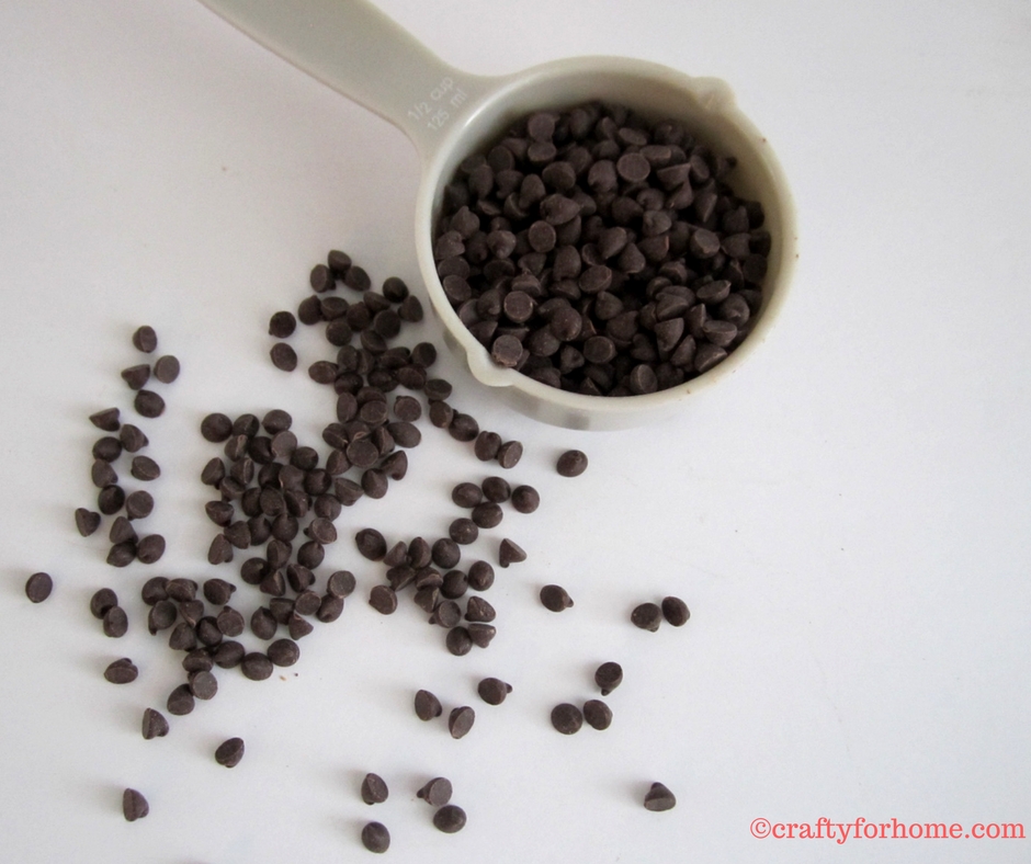 Double Mini Chocolate Chip Cookies, this dairy-free cookie is a family favorite, use the miniature chocolate chips to get the extra chocolate in every bite. #dairyfreecookies #chocolatechipcookies #doublechocolatecookies for full recipe on www.craftyforhome.com