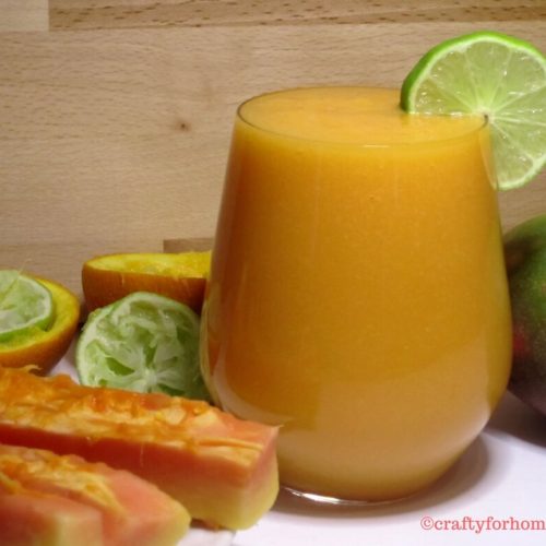 Papaya Mango Smoothies | Crafty For Home