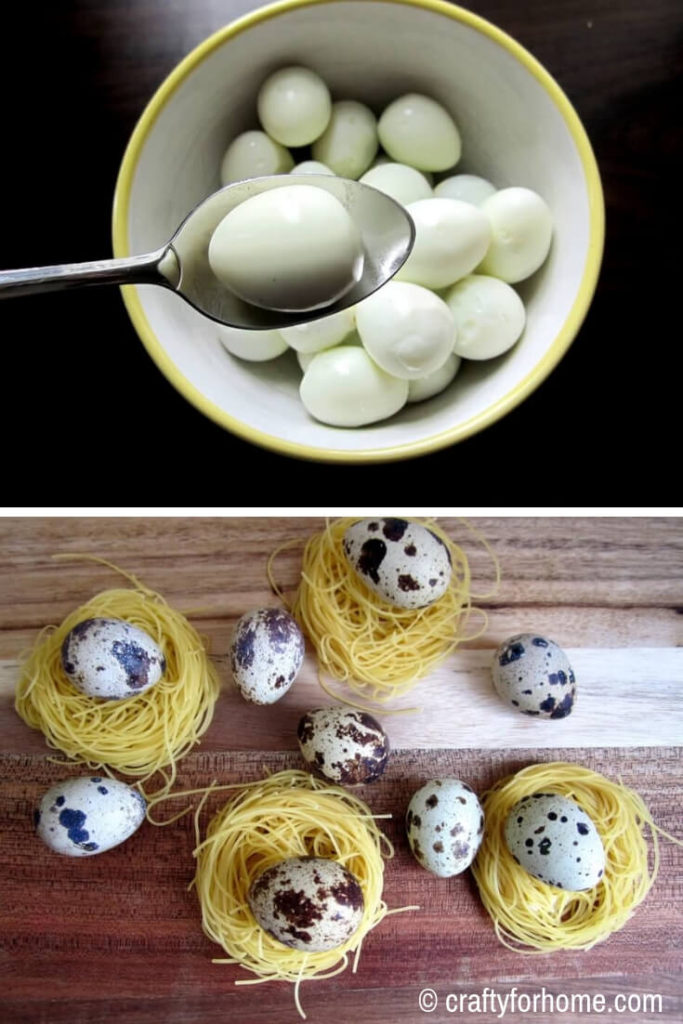 Quail Egg Stuffed Meatballs | Quail egg pasta nest
