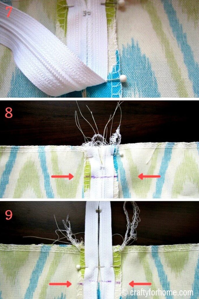 How To Sew Zippered Cushion Covers | Easy to follow sewing tutorials on how to sew a zipper on cushion cover for DIY home decor, it is also a perfect DIY gift idea. #zipperedcushioncover #cushioncovertutorials #sewingtips #sewinghacks #DIYhomedecor #DIYlivingroomdecor for full tutorials on https://craftyforhome.com