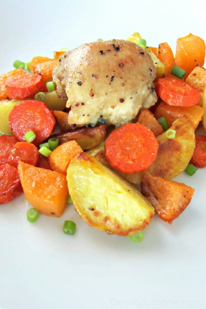 Sheet Pan Chicken Thighs With Root Vegetables