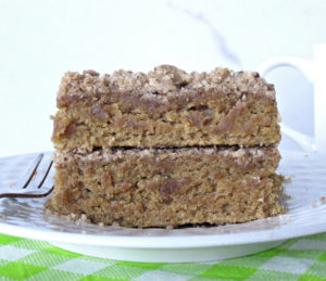 Easy dairy-free Coffee Flavored Sheet Cake recipe with brown sugar streusel topping for dessert, breakfast or enjoy it with a cup of coffee for afternoon snack