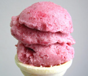 Homemade and healthy no-churn strawberry ice cream recipe with only two ingredients. Dairy-free, gluten-free.