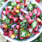 This strawberry salsa is easy, quick and fresh to serve for any summer party. Serve it on its own or a side dish for grilling season. Dairy-free, gluten-free.