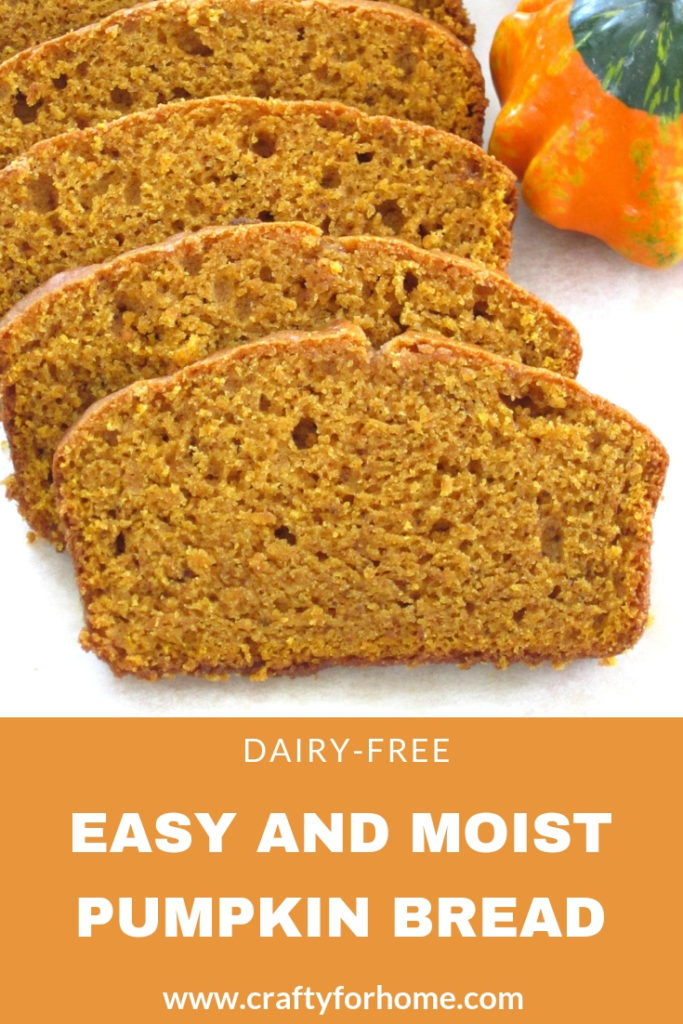 Dairy-free Easy Pumpkin Bread 