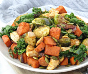 A Plate of Leftover Turkey With Veggies