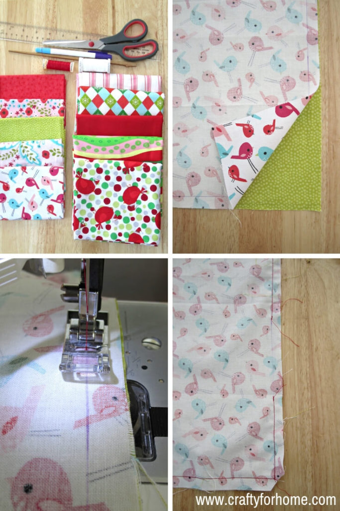 Handmade Cloth Napkins | Step by step tutorials on how to make double-sided cloth napkins for fat quarters project, perfect for DIY table decor on holiday season and fun homemade Christmas gift or any special occasion. #fatquartersproject #sewnapkins #reversiblenapkins #easyclothnapkins #DIYchristmasgift #10minutessewingproject #doublesidednapkins #homemadenapkins #handmadeclothnapkins for full tutorials on www.craftyforhome.com