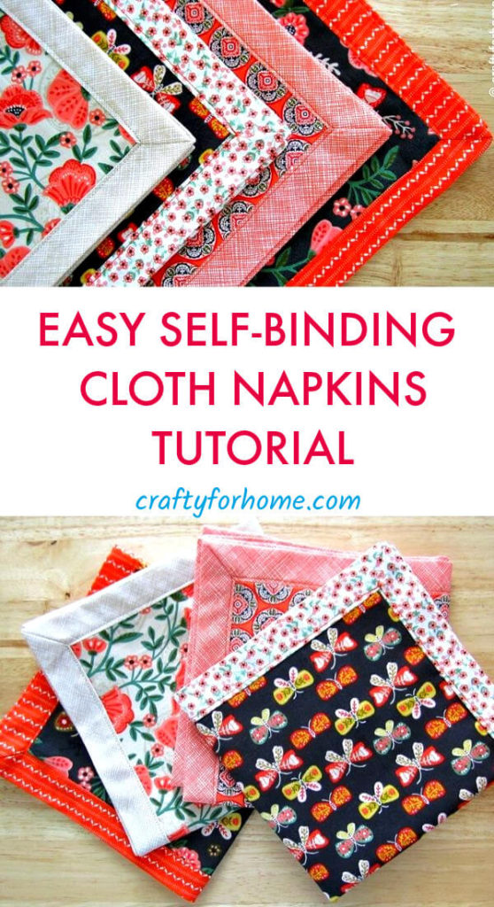 SElf Binding Cloth Napkins Tutorial