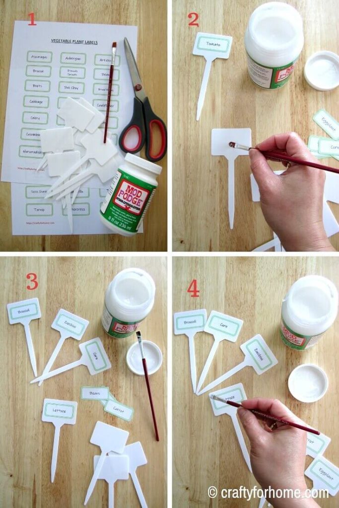 Free Printable Vegetable Plant Markers | Make your plant markers for your vegetable garden with this free printable.| Crafty For Home