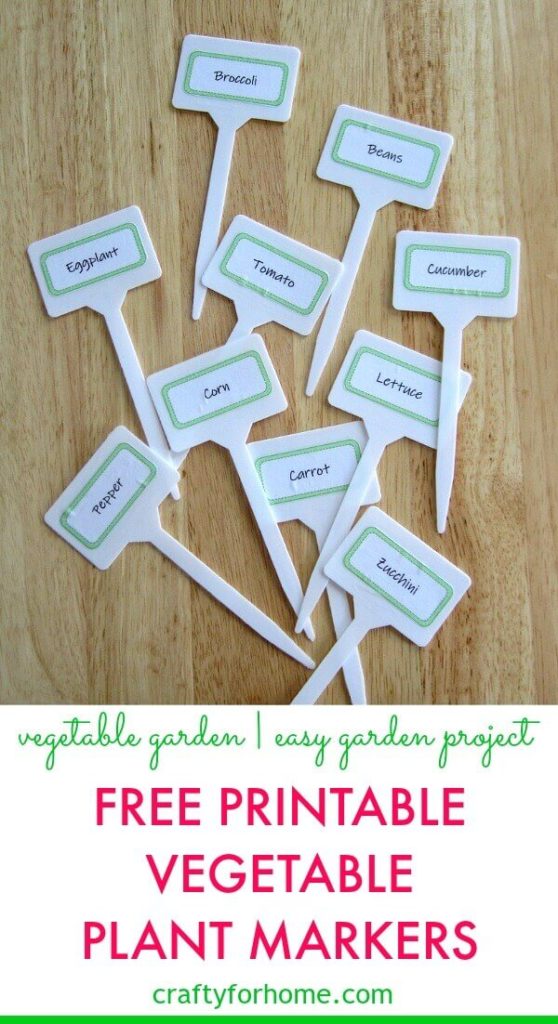 free printable vegetable plant markers crafty for home