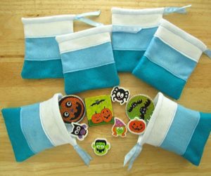 Teal Halloween Felt Treat Bags