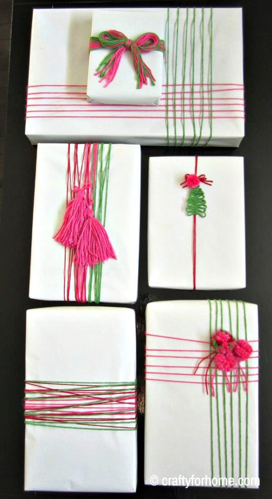 Decorating Presents By Using Yarn