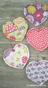 Fabric Heart Ornaments