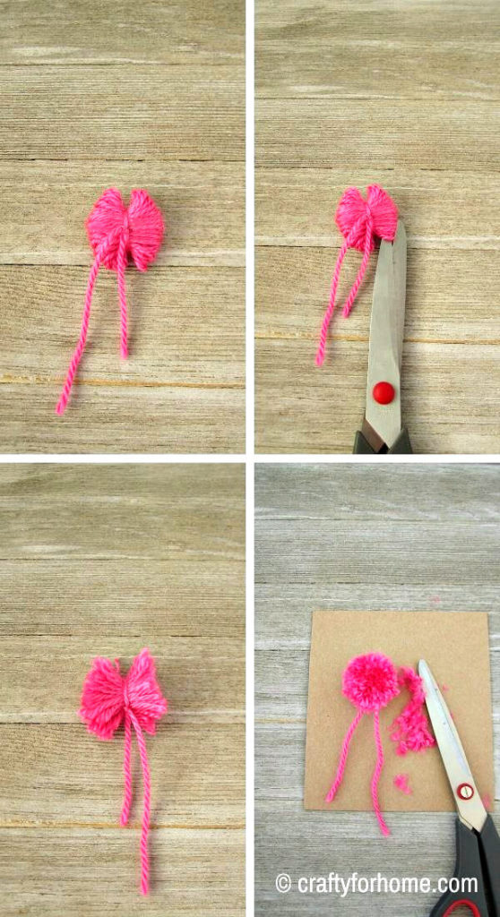 Yarn Pompom By Using Fork