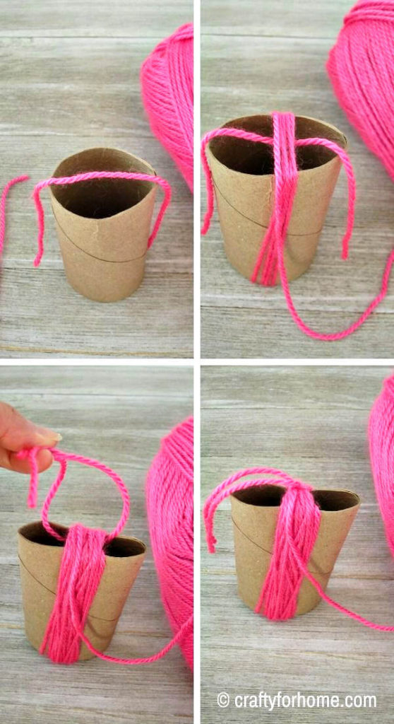 Yarn Tassel By Using Tissue Paper Roll