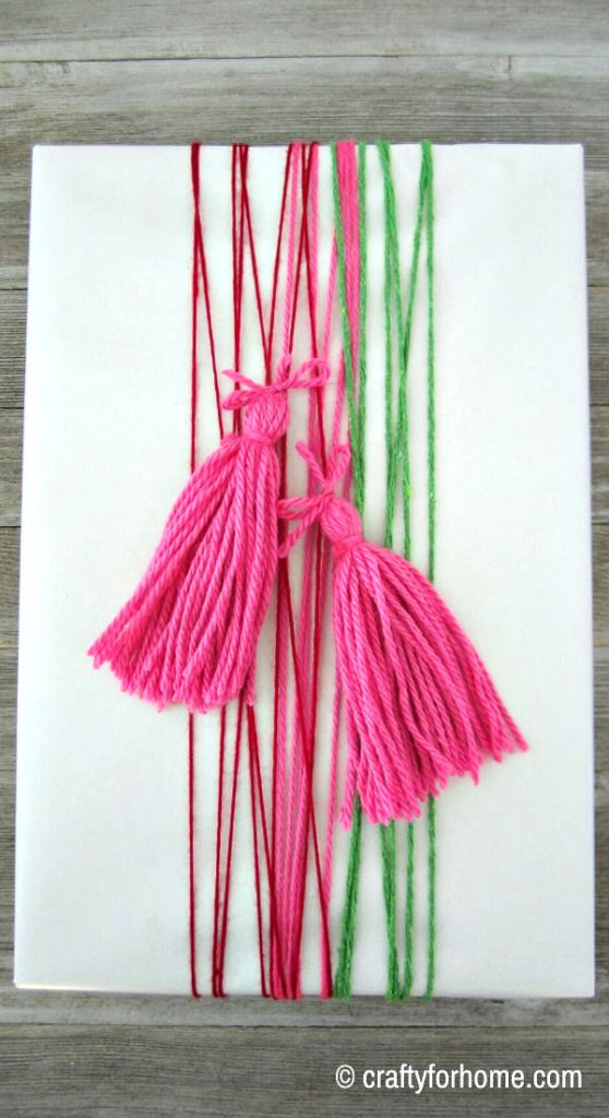 Yarn Tassel On Gift Wrapped