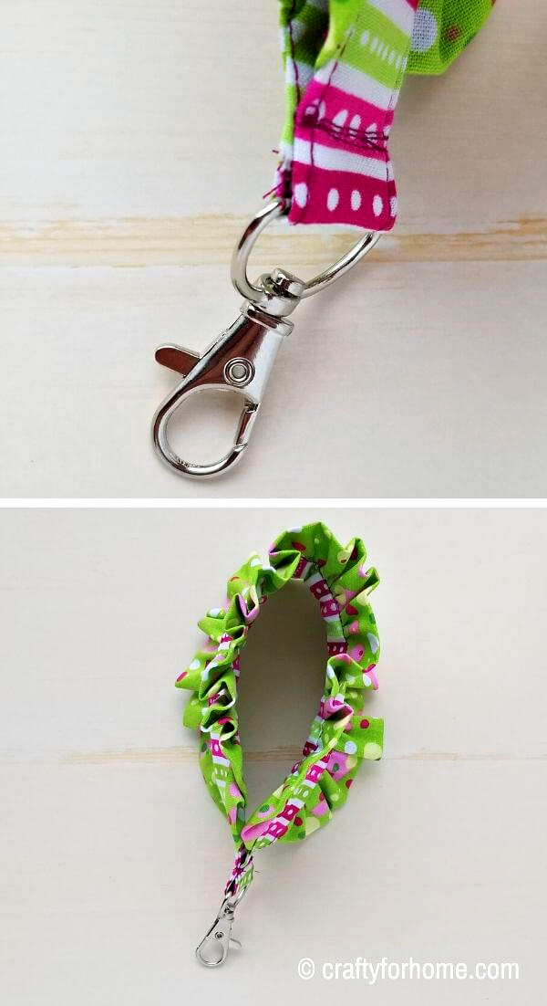 Easy Ruffled Fabric Key Fob Wristlet | Crafty For Home