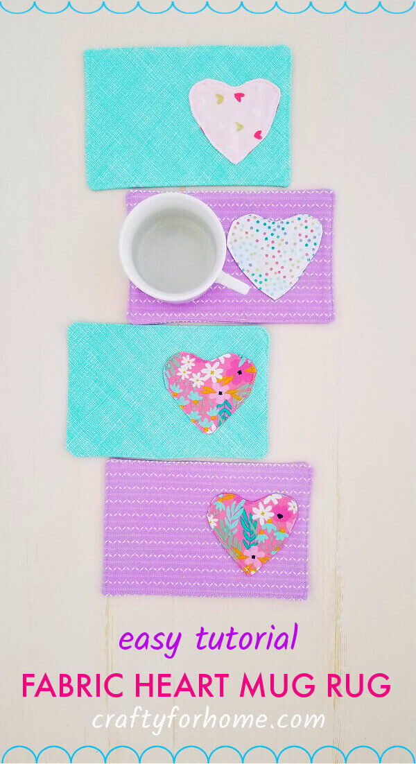 Easy Fabric Heart Mug Rug Crafty For Home