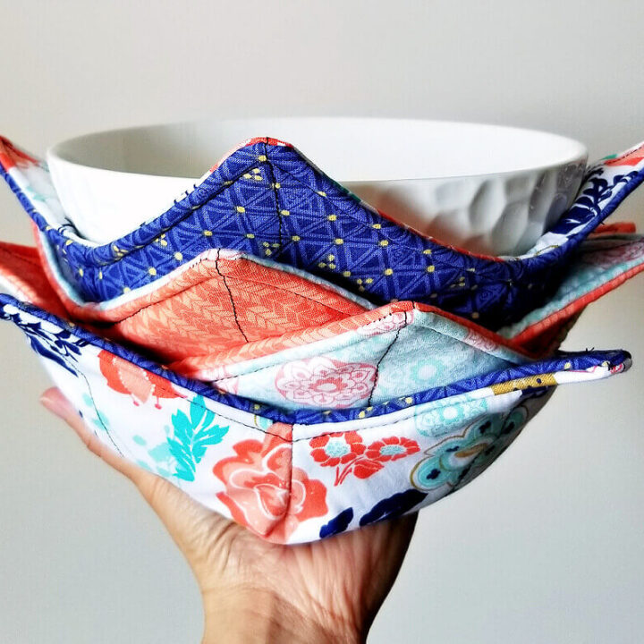 Reversible Safety Microwave Bowl Holder Pot Holder Handmade New  Made in USA 01
