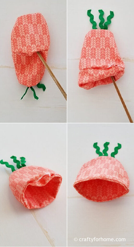 Stitching the egg cozy.