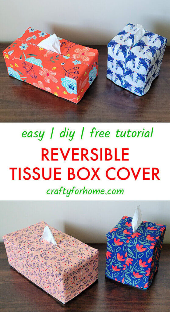 Reversible Linen Tissue Box Cover Rectangular Tissue Box Cover