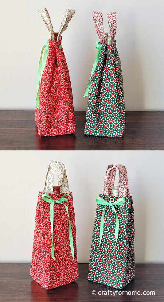Red and green bottle bag