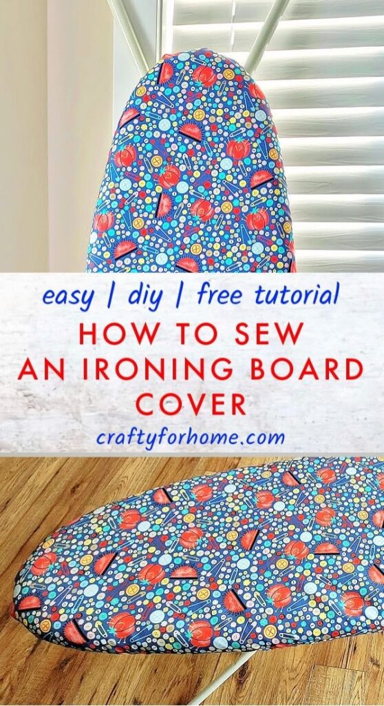 Sewing ironing board cover.