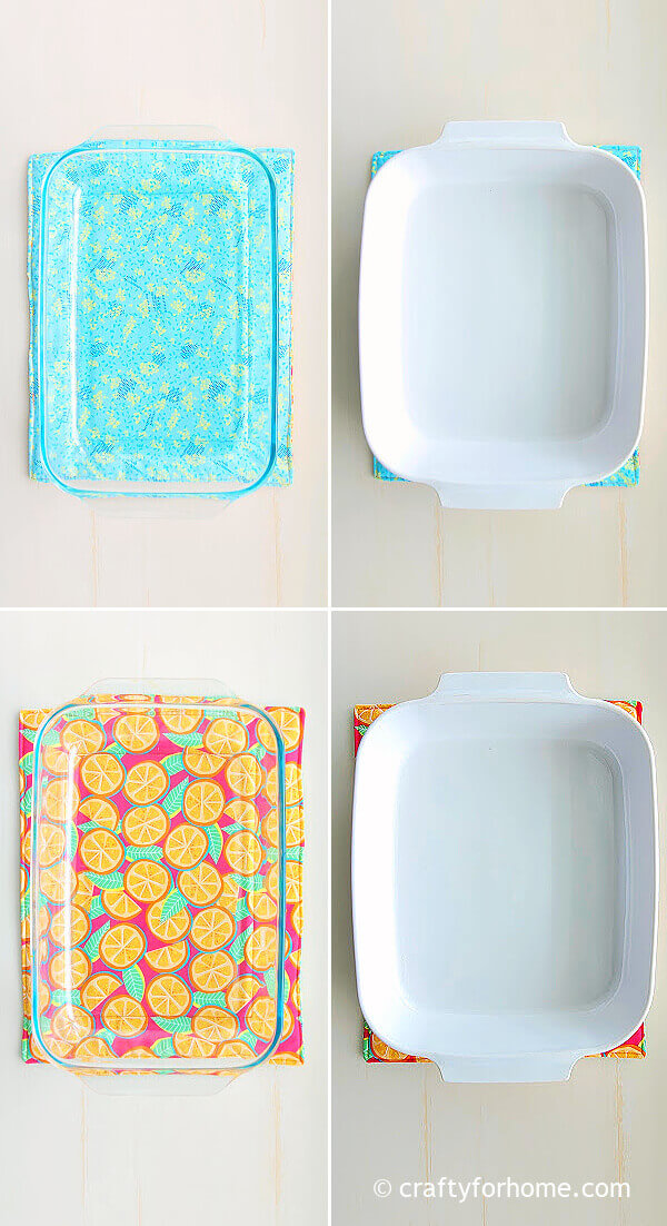Casserole dishes with the pad.