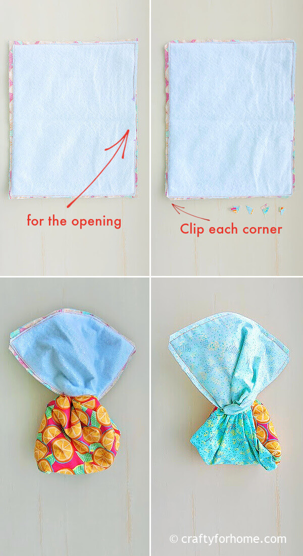 Turn the hot pad right side out.