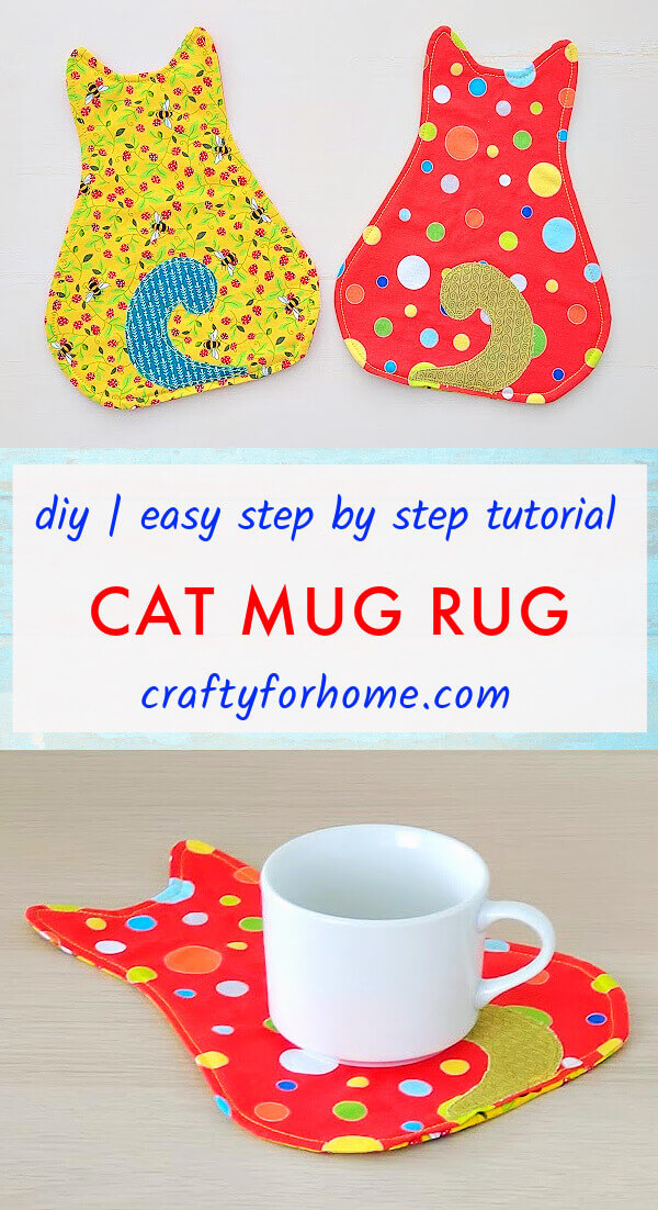 Cat mug rugs with applique