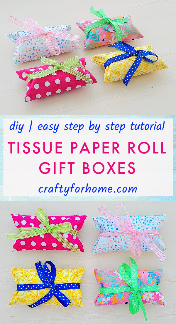 Four Gift Boxes From Fabric And Paper Tube