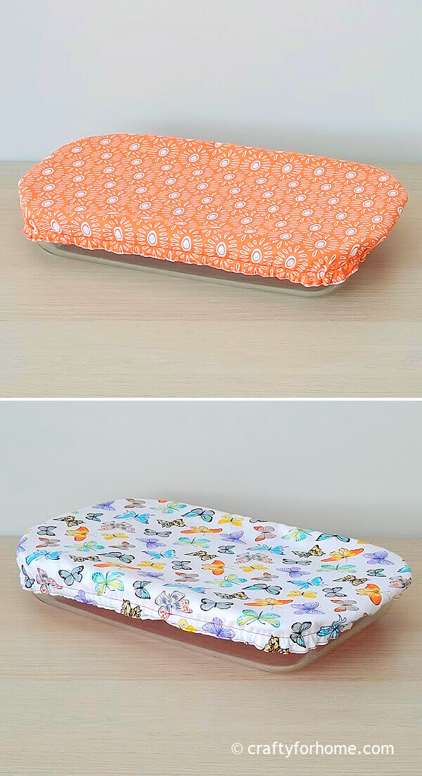 Orange And White Fabric For Baking Pan Cover.