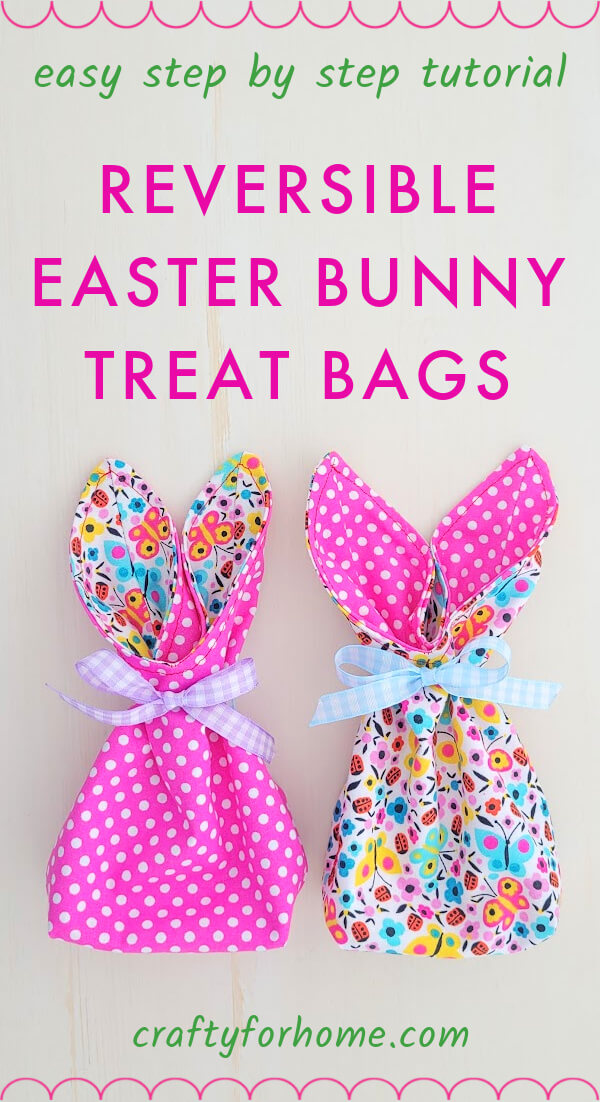 Pink and white Easter bunny bags.