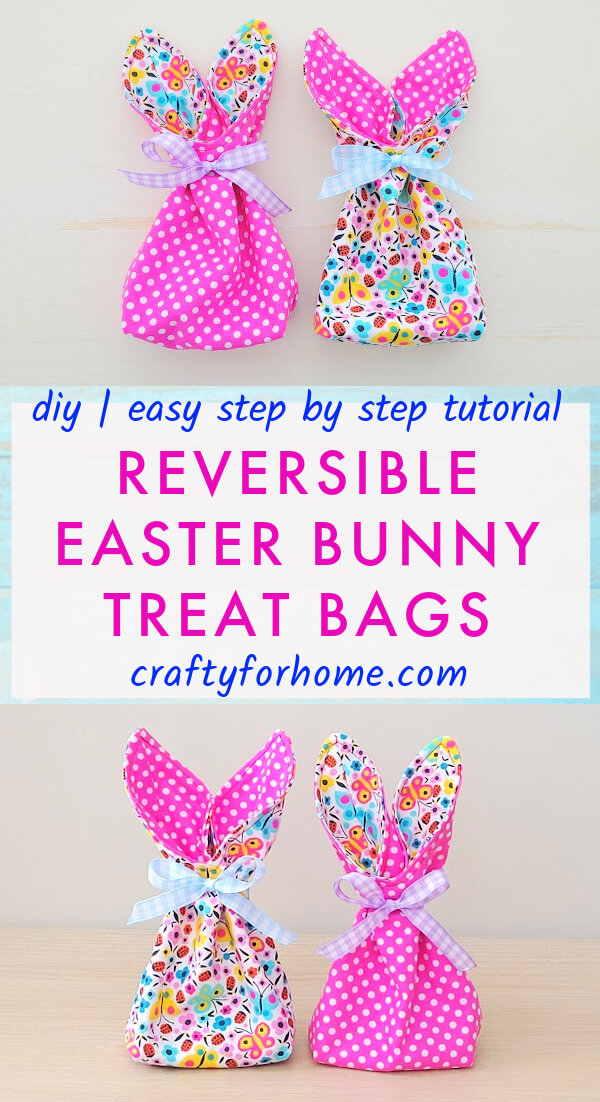 Pink and white bunny treat bags.