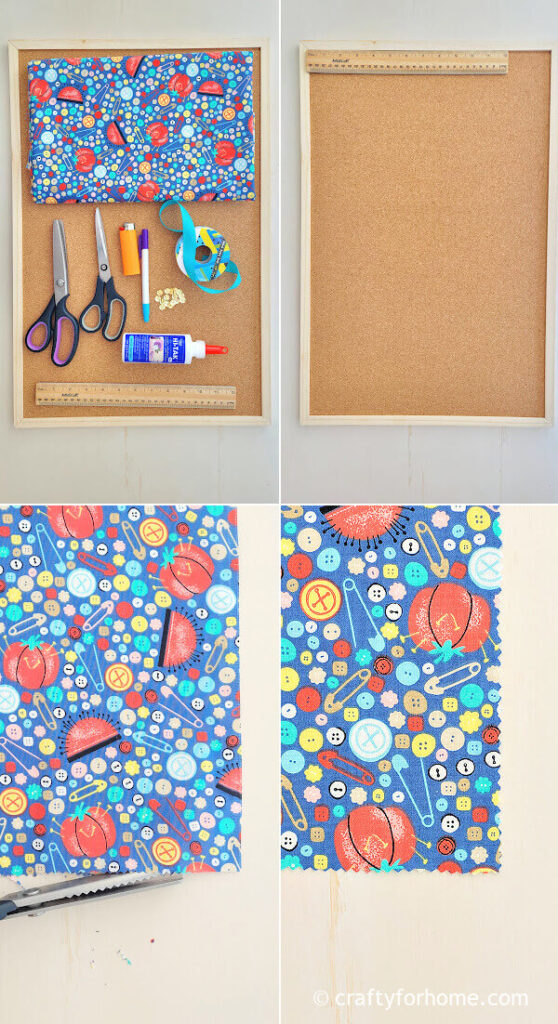 DIY Fabric Covered Cork Board Easy Makeover Idea Crafty For Home