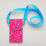 Pink cell phone bag from fabric.
