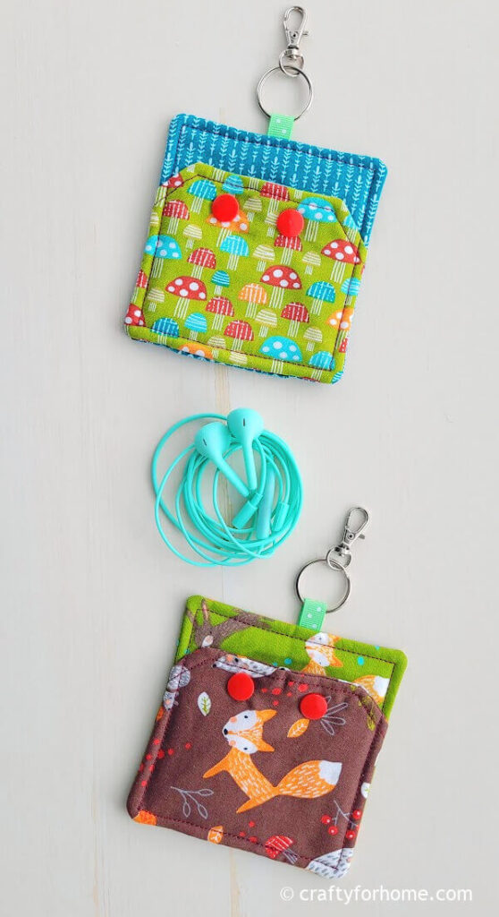 DIY Earbud Pouch Keychain Tutorial Crafty For Home