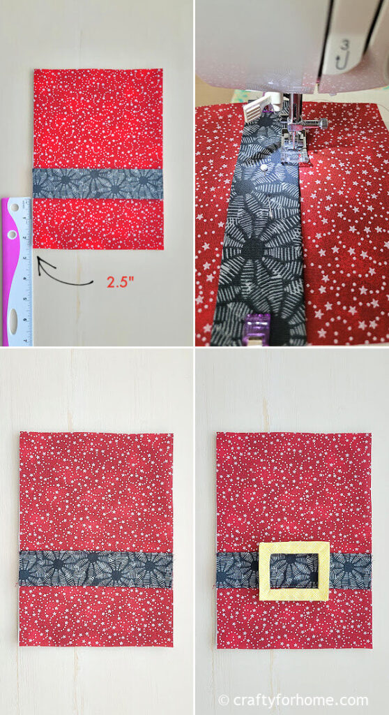 Santa Belt Mug Rug With Reverse Applique | Crafty For Home