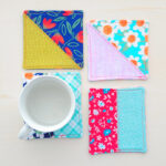 Color block coasters from square fabrics.