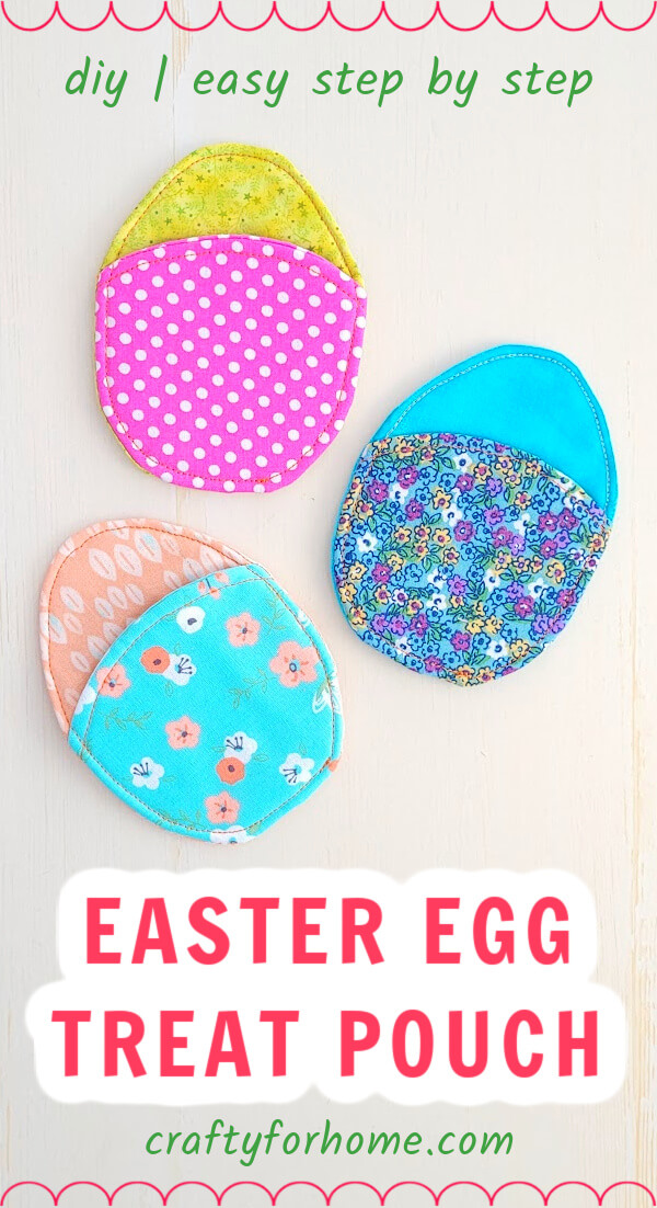 Easter egg shape treat bag from fabric.