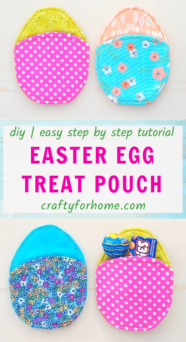 Easter egg shape treat pouch from fabric.