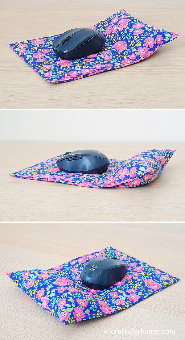 Blue fabric mouse pad.