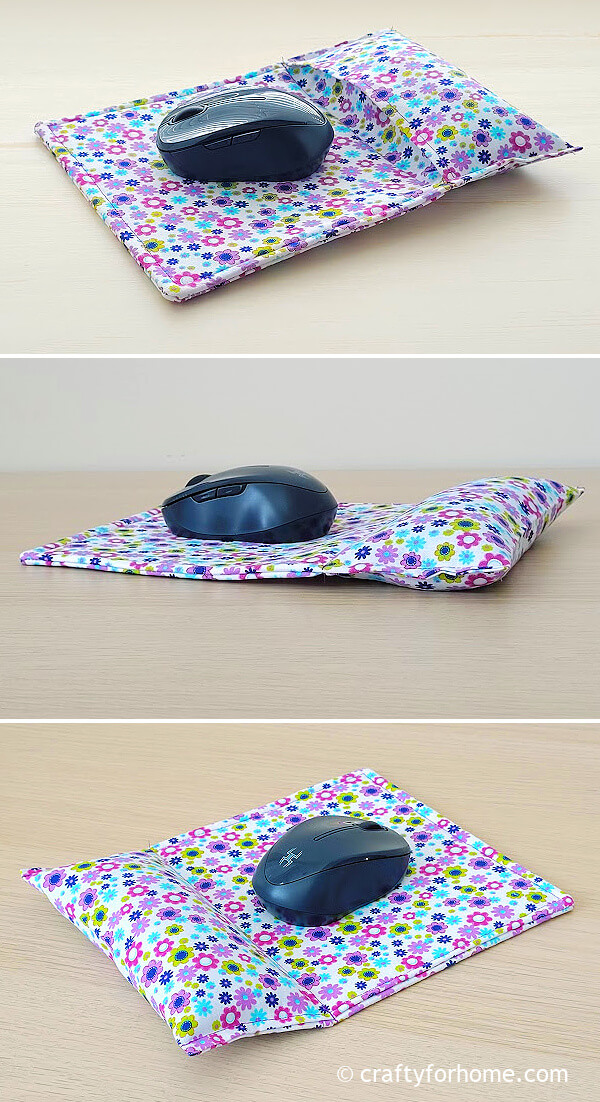 Purple fabric mouse pad.