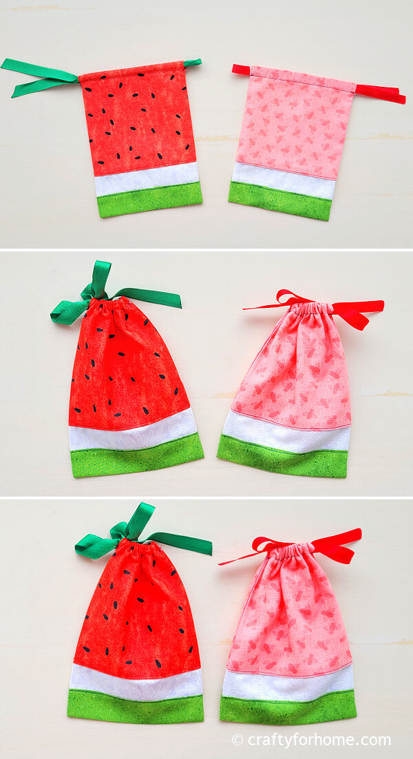 Pink and red treat bags.