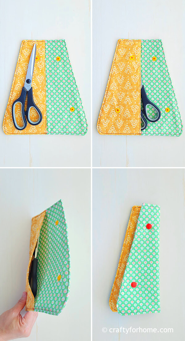 Scissors on the pouch.