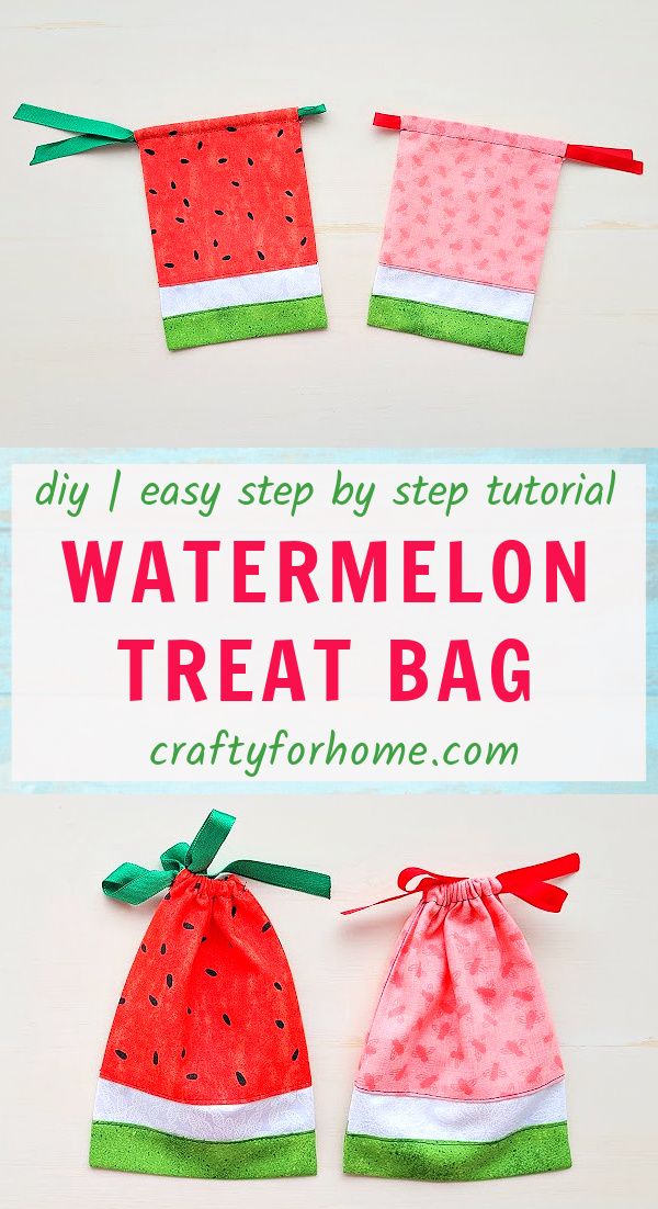 Small Watermelon Treat Bag From Fabric.