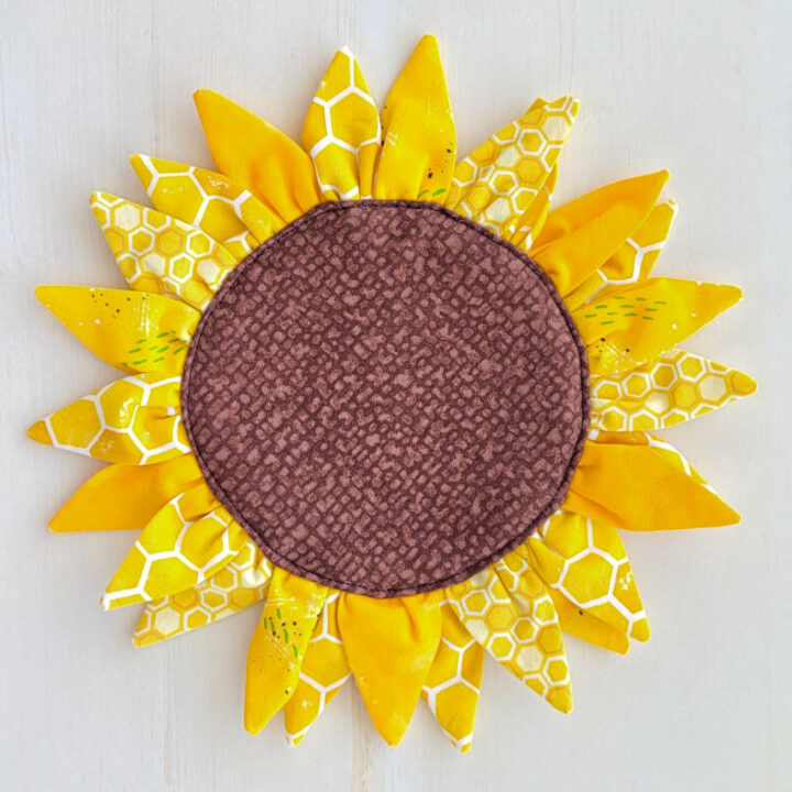 Fabric Sunflower Coaster.