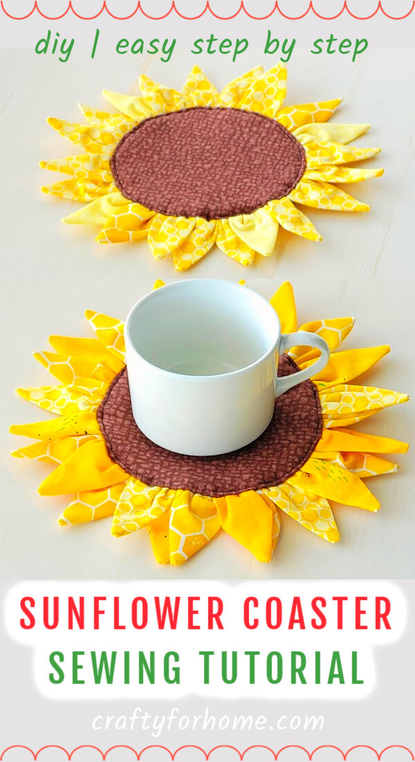 Sunflower Coaster From Fabric.